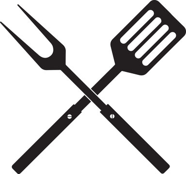 &ldquo;BBQ Grill Tools Silhouette Vector &ndash; Spatula and Fork Crossed Icon, Barbecue Utensil Illustration, and Cooking Design Art&rdquo; .