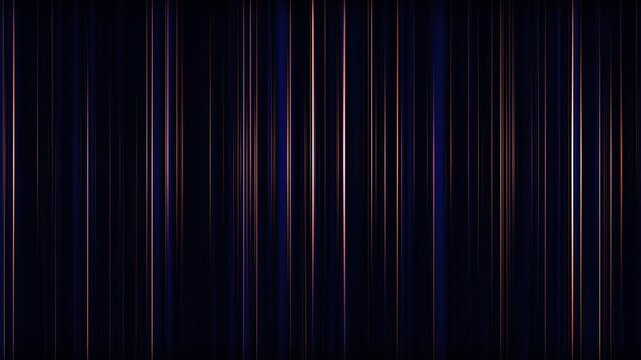 Abstract Vertical Neon Stripes Background, Futuristic Dark Blue and Golden Light Lines Motion, Seamless Loop of Glowing Parallel Bars, Elegant High Tech Minimalist Animation.