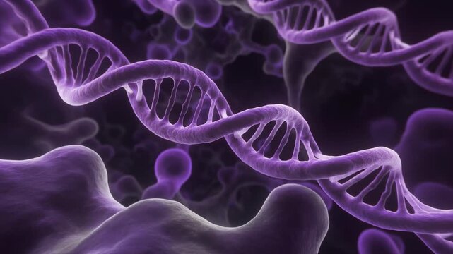3d render animation of  DNA double helix structure biology.