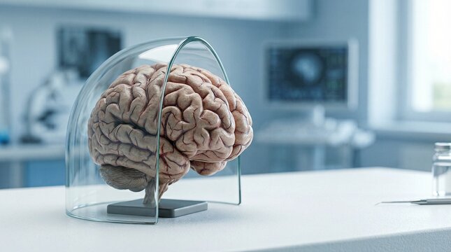 Stroke Prevention and Brain Health Awareness Concept with Protective Shield