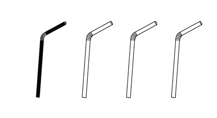 Four drinking straws in varying angles a striking black silhouette © Lhvect02