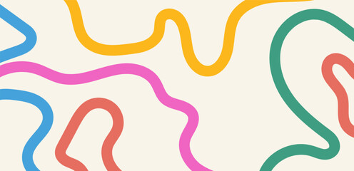 Abstract playful minimalistic background with wavy line. Vector illustration