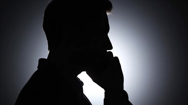 Silhouette of a person in deep thought