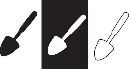 Shovel vector icon,  Garden shovel silhouette vector, Silhouette of a shovel tool illustration on white background © Dream_Art