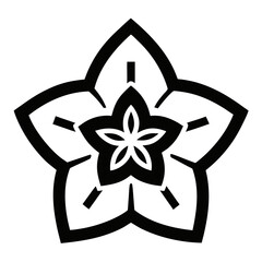 Black and white flower with pointed petals flower pointed petals white background