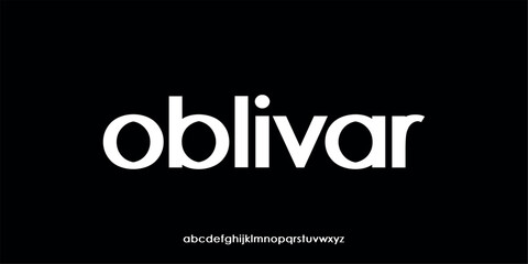 Obraz premium Vector illustration of a modern sans-serif font style alphabet letter display with clean, proportional and elegant geometric characters.