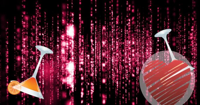 Animation of dangling christmas bauble with seen through window