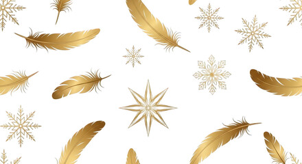 Naklejka premium set of golden feathers