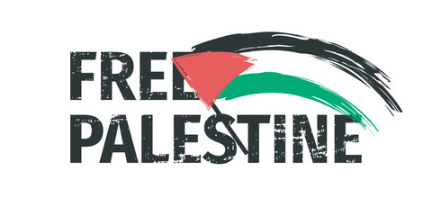 Free palestine movement logo with flag color