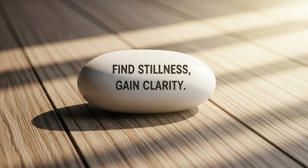 Stone inscribed with wisdom for clarity and stillness