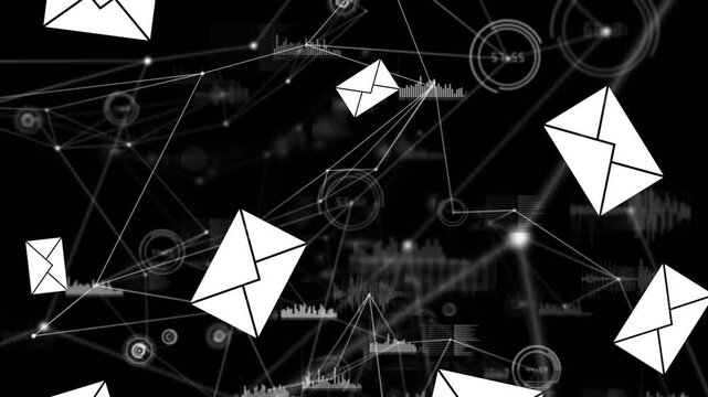 Animation of data processing over envelopes