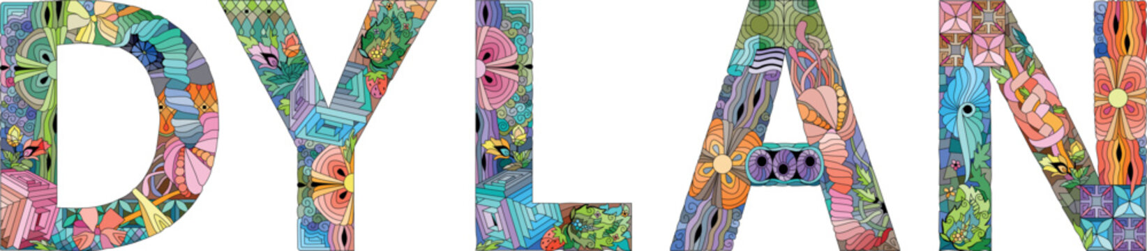 Male name DYLAN. Vector decorative object