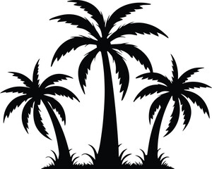 Obraz premium Palm Tree Silhouette Vector | Tropical Beach Tree PNG Clipart Free .
