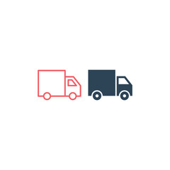 Fototapeta premium Truck icons set. Freight, delivery symbol. Vector illustration.