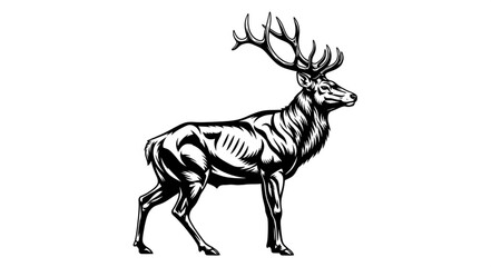 Detailed Illustration of Deer Anatomy. © aldo