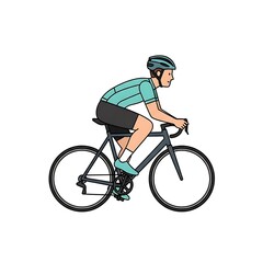 Fototapeta premium Cyclist Riding Bicycle Illustration.