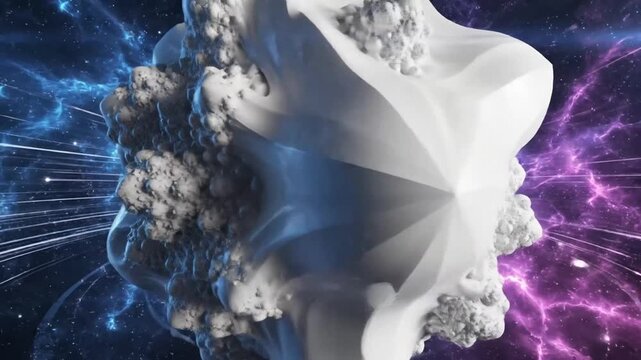 abstract asteroid in space with cosmic background