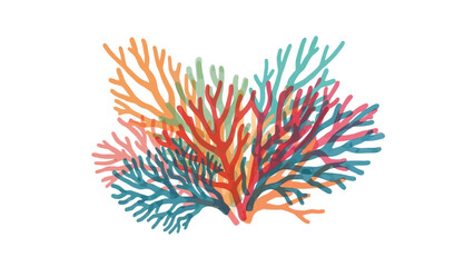 Colorful abstract coral reef illustration on a white background. © Sof Yan