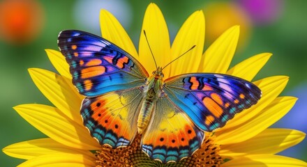 Obraz premium Butterfly on Sunflower