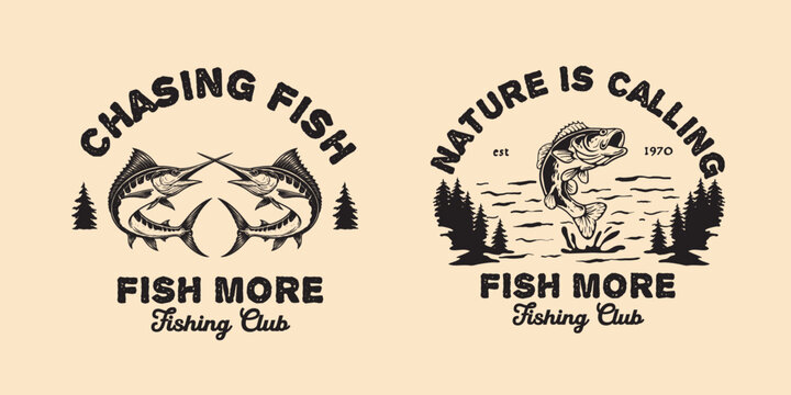 fishing Illustration vector, Perfect for t-shirt prints, posters, and other uses