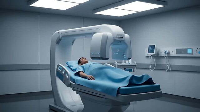 Hospital Nuclear Medicine Imaging Suite Patient Scanning Procedure