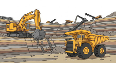 Heavy Machinery at Construction Site. © mulyo