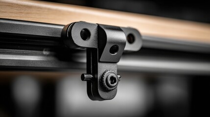 Black metal microphone arm clamp with secure adjustable grip and mounting hardware