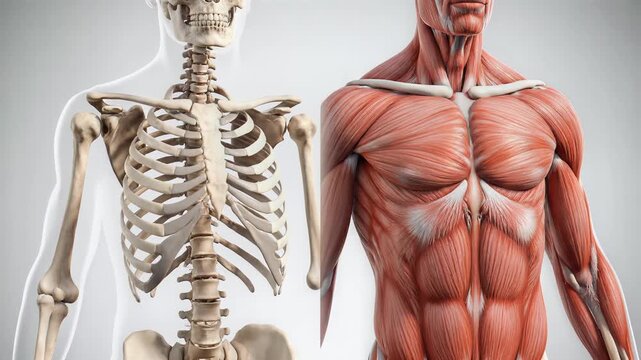 Human Anatomy Muscular and Skeletal Systems SidebySide.