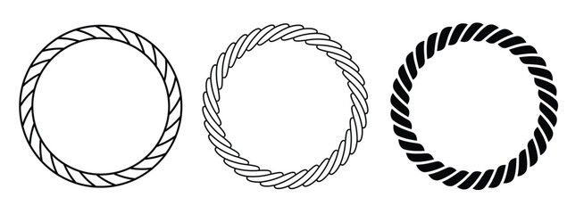  rope frame set round cord border collection circle rope © Eocksk