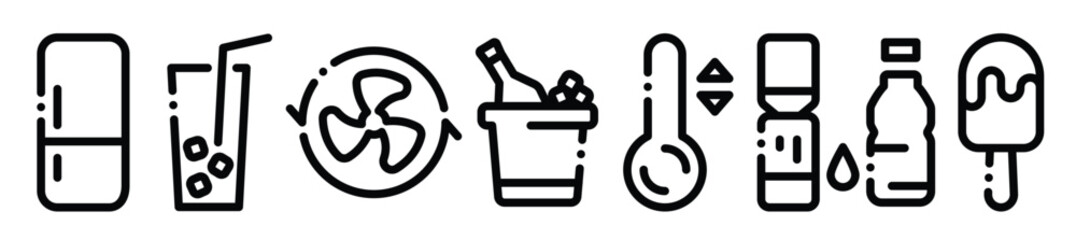 set of black icons isolated on white background on theme © Eocksk