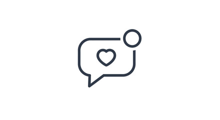 Heart in speech bubble icon.