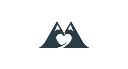 Fototapeta premium Heart Shape Between Two Mountains.