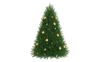 Fototapeta premium Beautifully decorated Christmas tree with gold ornaments and stars