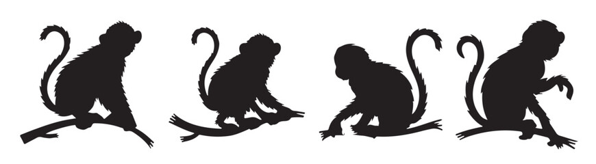 monkey silhouettes set © Imad