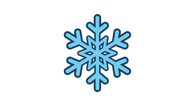 A light blue snowflake illustration with a distinct outline silhouette