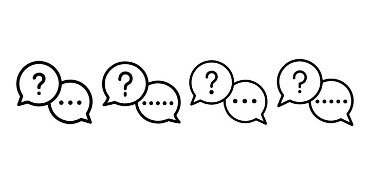Question answer or frequently asked questions speech bubble line art icon for apps and websites. asking and communication concept