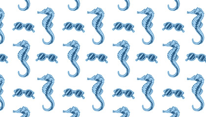 Seahorse vector pattern © Fadil
