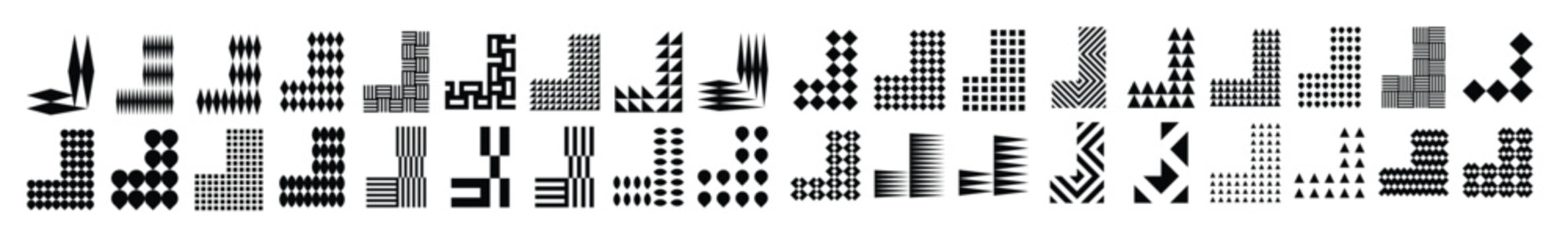 modern flat line abstract letter l logo design set