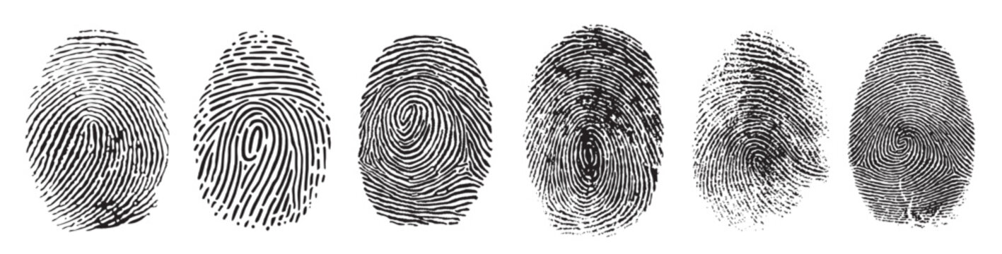  set of abstract fingerprint signs 