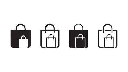 shopping bag icon set 