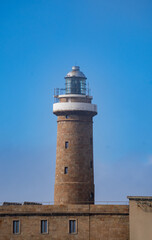 Aerial view of Capo Sandalo Lighthouse Carloforte Sardinia Italy