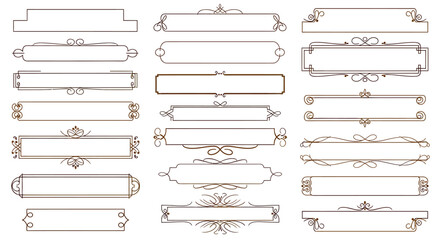 Collection of ornate decorative borders and frames for design elements.