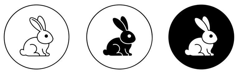 Obraz premium black easter bunny silhouette icon set