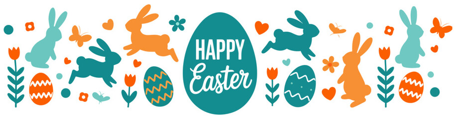 cute hand drawn easter bunny pattern