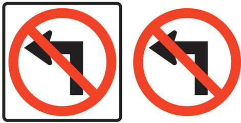No left turn traffic road sign vector illustration. © Behemoth Digital
