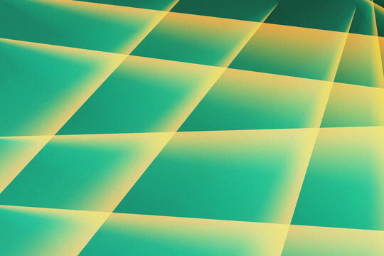 Abstract Geometric Grid Pattern with Teal and Yellow Gradient and Noise