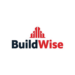 A clever building-themed logo for BuildWise using an abstract cityscape.