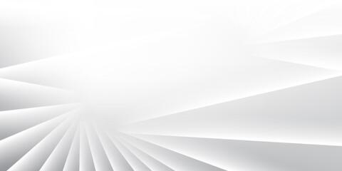 Abstract geometric white and gray color background with straight lines  ray pattern. Vector illustration.