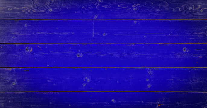 Valla de madera de color azul