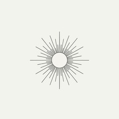 Obraz premium Abstract sunburst graphic with rays radiating from a central circle